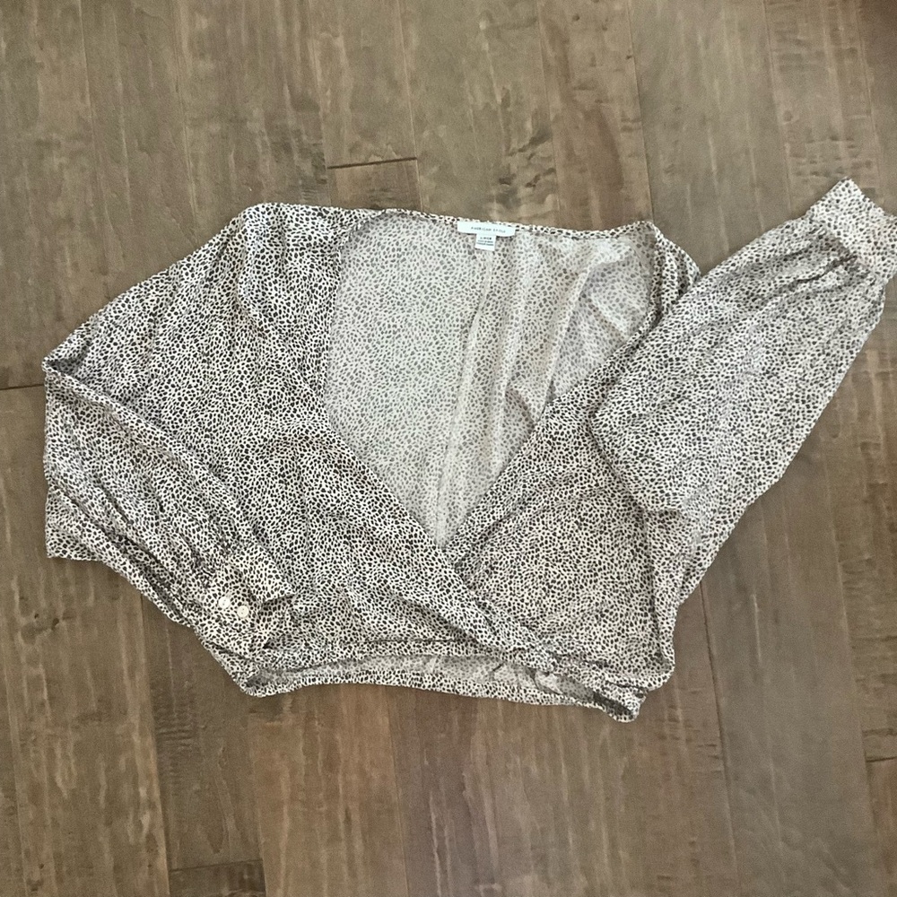 American Eagle Outfitters Black and Tan Top, Size S